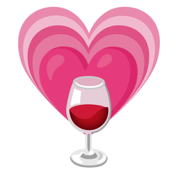 Wine glass and Growing heart