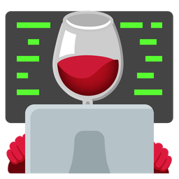 Wine glass and Laptop