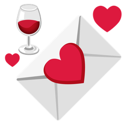 Wine glass and Love letter