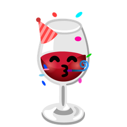 Wine glass and Partying face