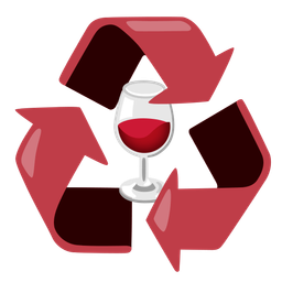 Wine glass and Recycling symbol