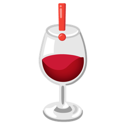 Wine glass and Red exclamation mark