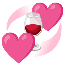 Wine glass and Revolving hearts