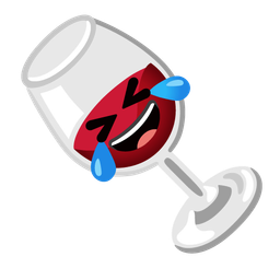 Wine glass and Rolling on the floor laughing