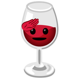 Wine glass and Saluting face
