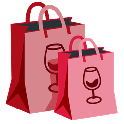 Wine glass and Shopping bags