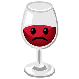 Wine glass and Slightly frowning face