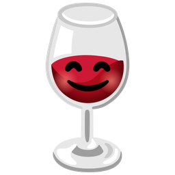 Wine glass and Smiling face with smiling eyes