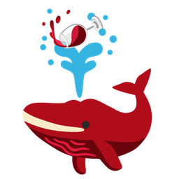 Wine glass and Spouting whale