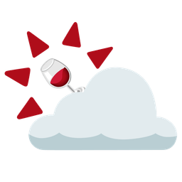 Wine glass and Sun behind cloud