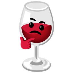 Wine glass and Thinking face