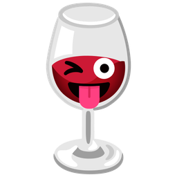 Wine glass and Winking face with tongue