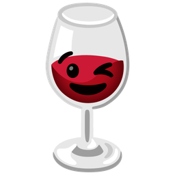Wine glass and Winking face