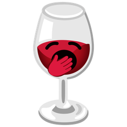 Wine glass and Yawning face