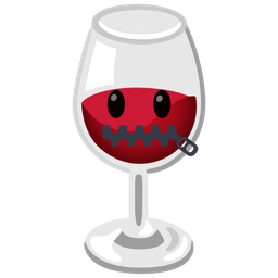 Wine glass and Zipper-mouth face