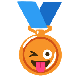 winking face with tongue and 3rd place medal