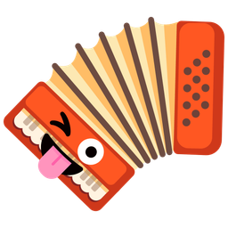 winking face with tongue and accordion