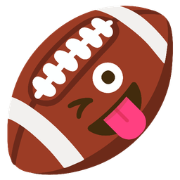 winking face with tongue and american football