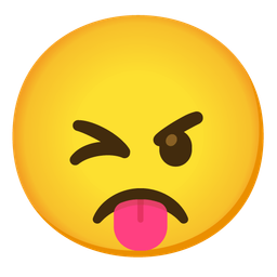 winking face with tongue and angry face
