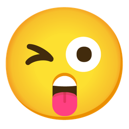 winking face with tongue and astonished face
