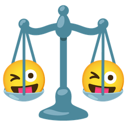 winking face with tongue and balance scale