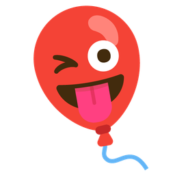 winking face with tongue and balloon