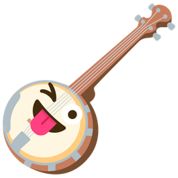 winking face with tongue and banjo
