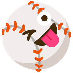 winking face with tongue and baseball