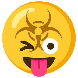 winking face with tongue and biohazard