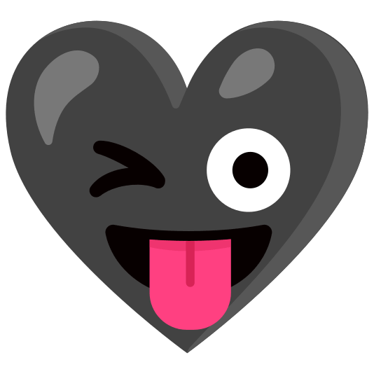 Winking face with tongue and Black heart