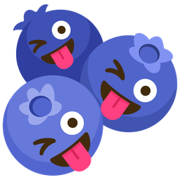 winking face with tongue and blueberries
