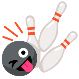 winking face with tongue and bowling