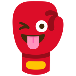 winking face with tongue and boxing glove