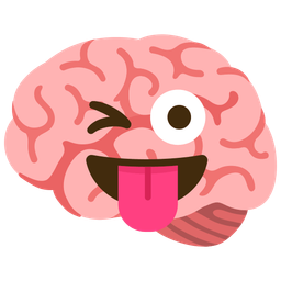 winking face with tongue and brain