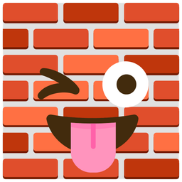winking face with tongue and brick