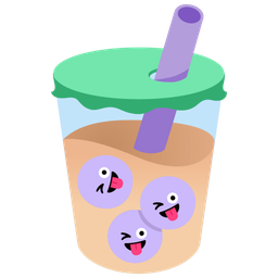 winking face with tongue and bubble tea