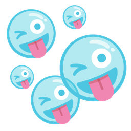 winking face with tongue and bubbles