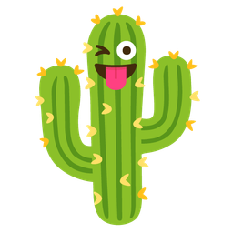 winking face with tongue and cactus