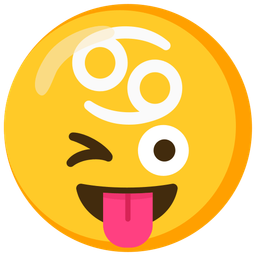 winking face with tongue and Cancer