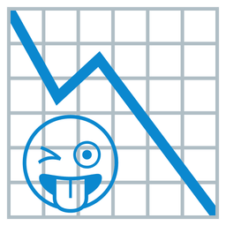 winking face with tongue and chart decreasing