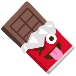 winking face with tongue and chocolate bar