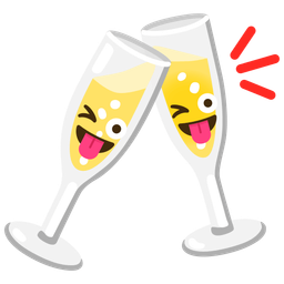winking face with tongue and clinking glasses