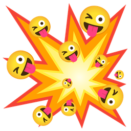 winking face with tongue and collision