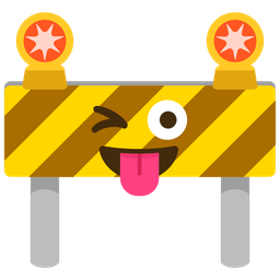 winking face with tongue and construction