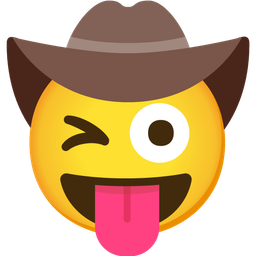 winking face with tongue and cowboy hat face