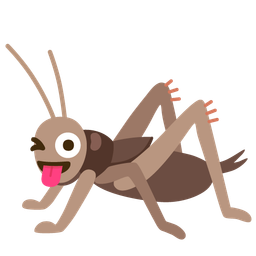 winking face with tongue and cricket