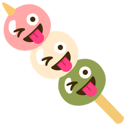 winking face with tongue and dango