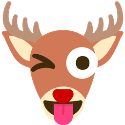 winking face with tongue and deer