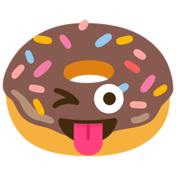 winking face with tongue and doughnut