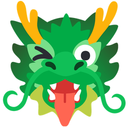 winking face with tongue and dragon